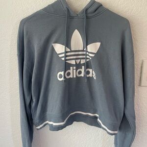 Adidas Blue and White Sweater with Iconic Logo